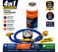 SET 4in1 Kältemittel R134a/ R12 Ersatzgas, Öl, Dichtmittel inkl. Füllschlauch