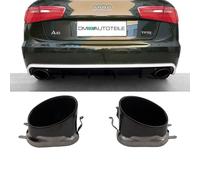 Set Auspuffblenden Hochhglanz Schwarz Oval Blenden Auspuffeinlass für Audi A6 C7 4G auf RS6 Anlage 2012-2019