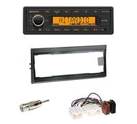 Set : Autoradio Continental TR7412UB-OR Bluetooth RDS USB MP3 ohne CD-Laufwerk + Radioblende Blende anthrazit + Adapter + Antennenadapter DIN für Volvo 740 (704/744-765/745-765) 01/1984-12/1989