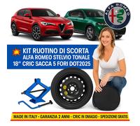 Set Ersatzrad Alfa Romeo Stelvio 18”Wagenheber Gratis dazu 5-Loch DOT2025