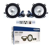 SET FÜR ALPINE SXE-1350S 2-Wege-System 13,00cm 130mm 5" Grau Lautsprecher 40W RMS und 250W max. Impedanz 4 Ohm, pro Paar + 5 kostenlose Aufkleber