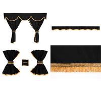 Set Kabinen Vorhänge Classic Schwarz Für Volvo FH Globetrotter Von 2002 Bis 2012