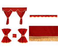 Set Kabinenvorhänge Classic Rot Spezifisch Für Mercedes Actros MP3 Hochdach