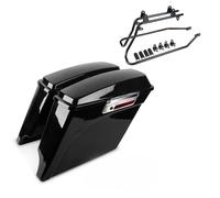 Set mit Seitenkoffer und Kofferträger für Harley Davidson Softail 86-17 Stretche