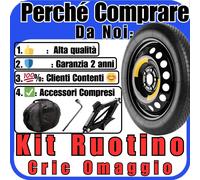 Set Platzsparend Notrad Toyota Yaris Cross 16”5Fori Cric Key Tasche DOT2025