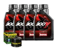 Set Service Öl Motul 300V 10W40 + Filter Für Husqvarna 900 Nuda R 2011>2014