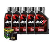 Set Service Öl Motul 300V 10W40 + Filter Für Suzuki S83 Boulevard 2005>2010