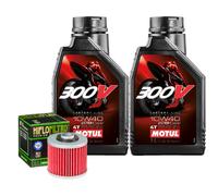 Set Service Öl Motul 300V 10W40 + Filter für Yamaha XV250 X V-Sterne 2008>2020