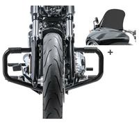 Set Sturzbügel Mustache + Windschild L für Harley Sportglide 18-25 STS10