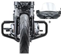 Set Sturzbügel Mustache + Windschild L für Harley Sportglide 18-25 STS7