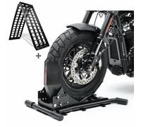 Set SW6 Motorradwippe Easy V + Auffahrrampe Alu-V sw für Custombike W10