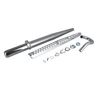 Set: Tuning Auspuff 32mm Originaloptik mit Hitzeschutz Chrom - Simson S51 Enduro
