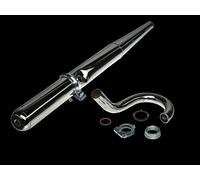 Set: Tuning Auspuff 32mm Originaloptik mit Hitzeschutz Schwarz - Simson S51 Endu