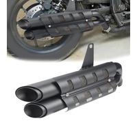 SEYXF Motorradauspuff Motorrad-Slip-Ons-Schalldämpfer, Auspuff, Edelstahl-Schalldämpfer Mit Hitzeschild-Abdeckungssatz Für H-ONDA CMX 300 CMX 500 Rebel 2017-2021 2020 2019 2018