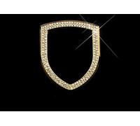 SFUO Auto Styling Lenkrad Diamantlegierung Strass Inlay Dekoration Kreis Aufkleber Abdeckung Fits für Porsche 911 Macan Panamera Cayenne (Color Name : Gold)