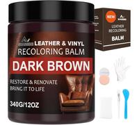 SHABEIBEI 340g Lederpflege Auto,Leder Reparatur Set,Dunkelbraun Flüssigleder,Lederfarbe,Kunstleder Reparaturset Für Vinyl Möbel, Sofa, Autositze, Schuhe