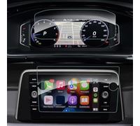 SHAOHAO [ 2 Stück Kompatibel mit VW Troc Tiguan2 Passat Touran2 Tcross Golf (8-zoll Navigationsbildschirm + Instrumentenbildschirm) Kompletter Satz Displayschutzfolien gehärtete Glasfolie Zubehör