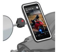 Shapeheart französische Innovation, magnetische Handyhalterung für Motorroller für Rückspiegel. Mit Abnehmbarer wetterfester Hülle, Anti-Vibration, für alle Rückspiegel, kompatibel mit Allen Marken
