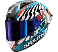 Shark Aeron GP FIM 2 Speed Fancy Carbon Helm, carbon/weiß/blau, Größe L (59/60)