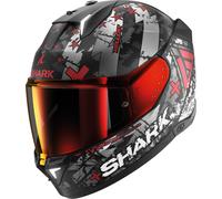 SHARK, Motorradhelm SKWAL i3 HELLCAT, KUR, M (+ getöntem Schirm), Rot/Schwarz