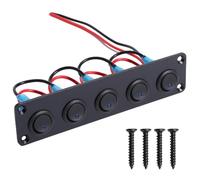 Shengbowi schalttafel schalter 5Position Auto Kippschalter Panel mit Blaue LED Licht für 12V/24V Fahrzeuge RV Yacht Marine verschiedene Gangvarianten robust wasserdicht ON-OFF