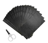 SHENSAIGO 16 Stück Kunstleder Selbstklebend, Leder Reparatur Set Schwarz 20 x 10cm, Kunstleder Reparaturset mit Kleiner Schere, Wasserdichtes Lederflicken Selbstklebend für Sofas Autositze Möbel