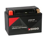 Shido LTX14 HP Lithium Ionen Batterie 12V LiFePO4 (YTX14-BS YTX14H-BS)