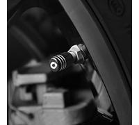 SHIFENG Ventilkappen für Smart 450 451 453 Fortwo Forfour Reifen, dekoratives Zubehör, 4 Stück (C-Logo, schwarz)