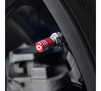 SHIFENG Ventilkappen für Smart 450 451 453 Fortwo Forfour Reifen, dekoratives Zubehör, 4 Stück (C-Logo, rot)