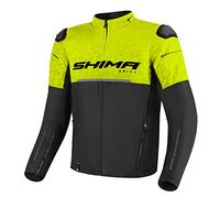 SHIMA DRIFT Motorrad Jacke Herren mit Protektoren AIRFORCE Rückenprotektor Motorradjacke Sommer Schulter Protektor Ellbogen Textiljacke Schutzjacken Protektorenjacke Stadt (Männer, Fluo, L)