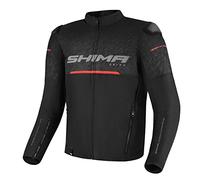 SHIMA DRIFT Motorrad Jacke Herren mit Protektoren AIRFORCE Rückenprotektor Motorradjacke Sommer Schulter Protektor Ellbogen Textiljacke Schutzjacken Protektorenjacke Stadt (Männer, Schwarz, XL)