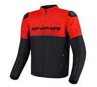 SHIMA DRIFT Motorradjacke Herren | Leichte, Atmungsaktive Sommer Mesh Motorcycle Stadt Textiljacke Männer mit CE Schulter Ellbogen und Rückenprotektoren, Breitenverstellung (Rot, 4XL)