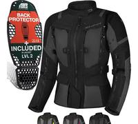 SHIMA HERO Motorrad Jacke Damen mit Protektoren Textil AIRFORCE Rückenprotektor Wasserdicht Motorradjacke Sommer Motorradkombi Motorradhose Ganzjährig Mesh Touren (Frauen, Schwarz, XS)