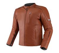 SHIMA HUNTER Motorrad Jacke Herren mit Protektoren Leder Rückenprotektor Motorradjacke Sommer Schutzjacken Lederjacke Protektorenjacke Sommerjacke Stadt Touren (Männer, Braun, L)