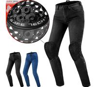 Shima Metro Motorrad Jeans Damen mit Protektoren Airforce Knieprotektoren Motorradhose Kurzgrößen Hosen Motorradjeans für Damen Protektorenhose Textilhose Jeanshose Lang (Frauen, Schwarz, 30/32)