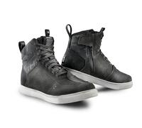 SHIMA REBEL 2.0 Motorrad Schuhe Herren Leder Belüftet Motorradstiefel Protektoren Sneaker Rutschfeste Sohle Knöchelstütze Seitlicher Reißverschluss Bikerboots (Männer, Belüftet Grau, 43)