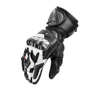SHIMA RS-3 Motorrad Handschuhe Herren Leder Lange Sommer Motorradhandschuhe Schutz Touchscreen Touren Lederhandschuhe Motorcycle Belüftet Verstärkt Scheibenwischer (Männer, Weiß, XL)