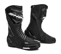 SHIMA RX-3 Motorrad Schuhe Damen Leder Belüftet Motorradstiefel Protektoren Sport Stiefel Sommer Rutschfeste Sohle Knöchelstütze Seitlicher Bikerboots (Frauen, Schwarz/Weiß, 40)