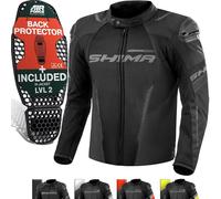 SHIMA SOLID Motorrad Jacke Herren mit Protektoren AIRFORCE Rückenprotektor Motorradjacke Sommer Schutzjacken Textiljacke Wasserdicht Protektorenjacke Sommerjacke Stadt (Männer, Fluo, Belüftet, 4XL)