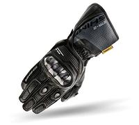 SHIMA STR-2 Motorradhandschuhe Herren - Touchscreen, Sommer, Sport Leder Handschuhe mit Carbon Knöchelprotektor, Handflächen- und Fingerschieber, Verstärkte Handfläche (Schwarz, XL)