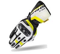 SHIMA STR-2 Motorradhandschuhe Herren - Touchscreen, Sommer, Sport Leder Handschuhe mit Carbon Knöchelprotektor, Handflächen- und Fingerschieber, Verstärkte Handfläche (Fluo, S)