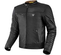 SHIMA WINCHESTER 2.0 Motorradjacke Herren | Klassische Biker-Lederjacke mit CE Rücken, Schulter und Ellbogen Protektoren, verstärkte Doppelnähte (Schwarz, 5XL)