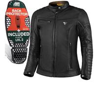 SHIMA Winchester 2.0 Damen Motorrad Lederjacke, schwarz, Größe XS