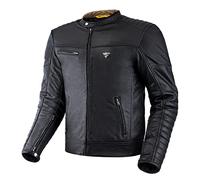 SHIMA WINCHESTER 2.0 Motorradjacke Herren - Klassische Biker-Lederjacke mit Rücken, Schulter und Ellbogen Protektoren, verstärkte Doppelnähte (Schwarz, 4XL)