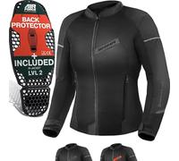 SHIMA X-MESH Motorrad Jacke Damen mit Protektoren AIRFORCE Rückenprotektor Motorradjacke Sommer Mesh Belüftet Textiljacke Schutzjacken Protektorenjacke Luftige (Frauen, Schwarz, XS)