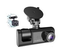 Shkalacar 3 Kameras 1080P Dashcam Auto, kabellos WiFi dashcam Auto vorne hinten mit 170° Weitwinkelobjektiv, Nachtsicht, Parkmonitor und Zeitraffer-Videofunktion, Dashboard Kamera für Fahrzeug