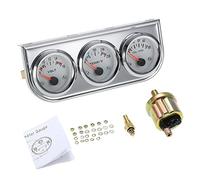 Shkalacar Dreifach Manometer Kit Öl/Volt/Wasser Manometer, 52mm Dreifachmessgeräte 3 in 1 Voltmeter + Wassertemperaturanzeige + Öldruckmesser mit Sensor für Auto Motorrad Messgerät