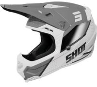 Shot Core Honor Motocross Helm, grau-weiss, Größe L für Männer