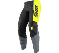 Shot Draw League Kinder Motocross Hose, schwarz-grau-gelb, Größe 4/5