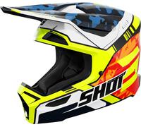 Shot Furious Flash Mips Jugend Motocross Helm, blau-gelb, Größe L
